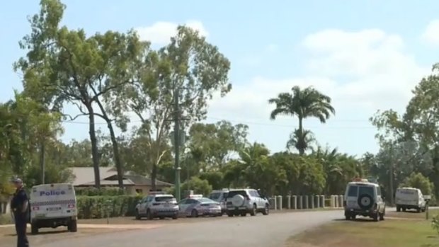 The crime scene in the Townsville suburb of Rangewood. 