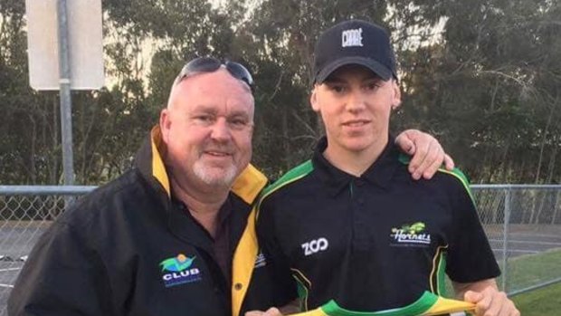 Jack Beasley, pictured with his father Brett, died in 2019 after he was stabbed during a fight.