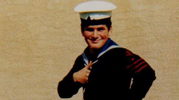 Navy diver George at 17.