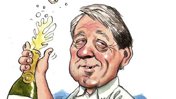 John Shakespeare cartoon of Bill Ireland in his Mariner Financial group days. 