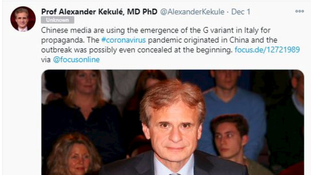 Professor Alexander Kekule tries to clear his name on Twitter after CCP propagandists spread false information about his views.