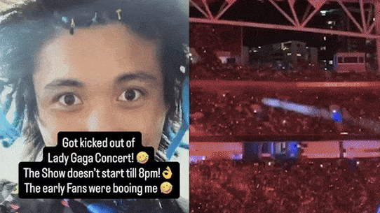 Johnson Wen was booted from Lady Gaga’s concert before it even began. 