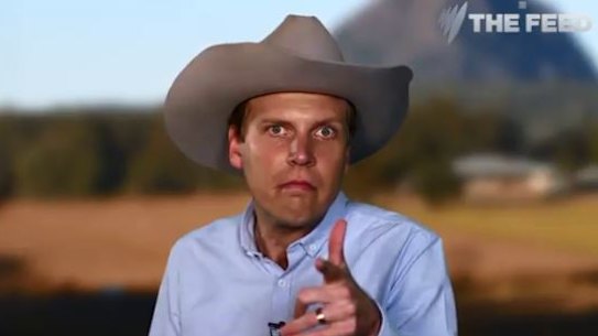 Mark Humphries as Barabbas Loins, a character who is not quite a country mile from Barnaby Joyce. 