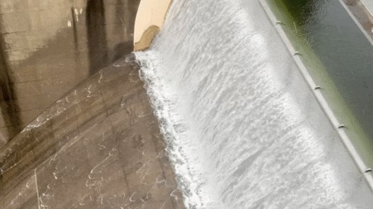 At its peak, Warragamba Dam was spilling at the rate of 500,000,000,000 litres per day, WaterNSW says.