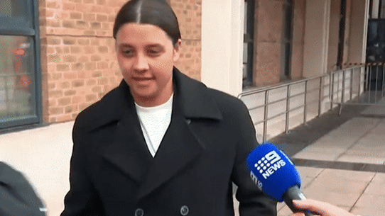 Sam Kerr outside Kingston Crown Court on January 30, 2025.