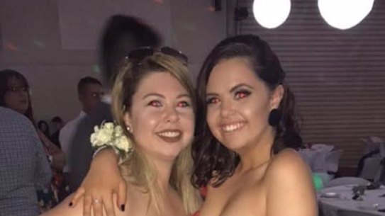 Tayla Spies, pictured with her sister Rebecca.