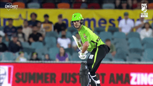 Sam Konstas hits a six against Adelaide.