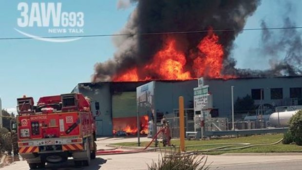 CFA and MFB firefighters are battling the blaze. 