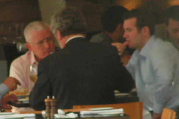 Ron Medich (left) and Tim Alford having lunch in Sydney in September 2009. Alford was already financially ruined when he borrowed  money from Medich. 