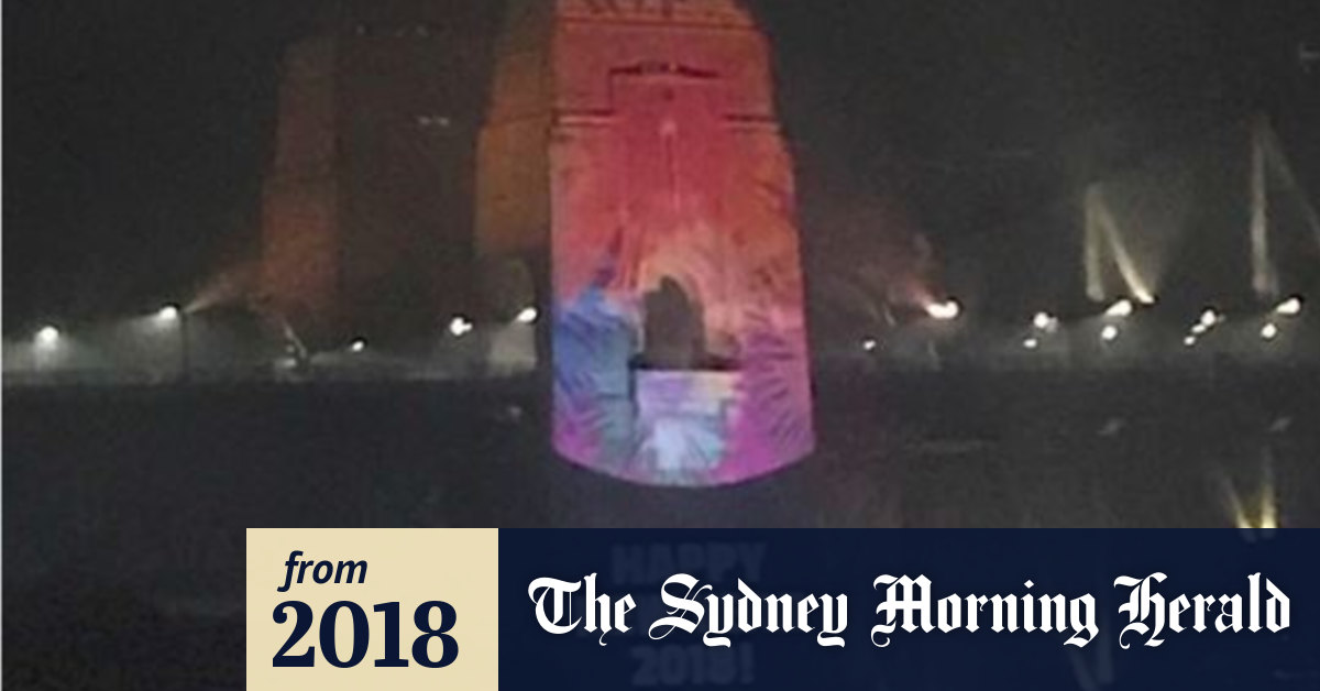 New Year S Eve Typo Projected Onto Sydney Harbour Bridge Pylon