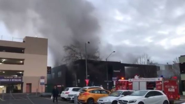 A blaze at a vacant office building in Box Hill has been brought under control after it sent plumes of smoke over Melbourne's east.