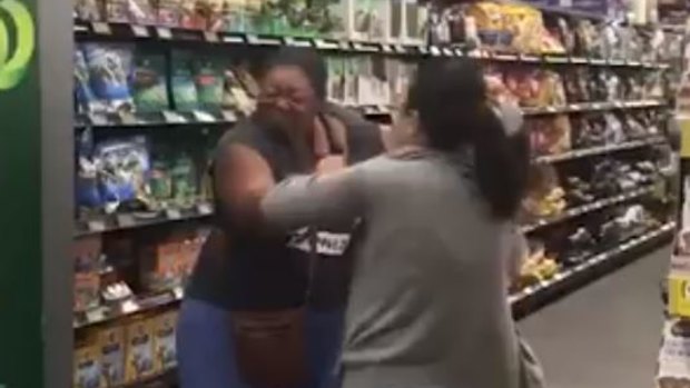 A leading anti-terrorism expert warns that extremist groups are looking to exploit footage such as these two women allegedly fighting over toilet paper at the Woolworths in Chullora.