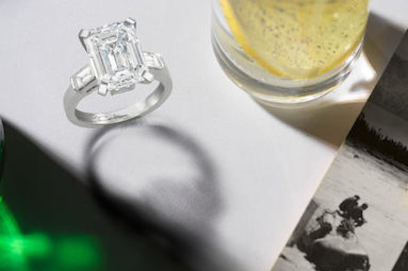 The $590,000 ring Melissa Caddick bought with her parents’ nest egg, pictured in a catalogue when she later sold it.