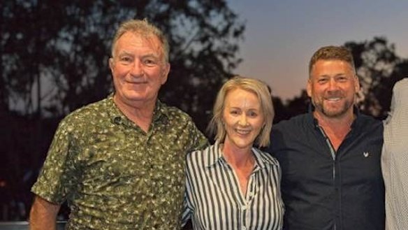 Shane Rendalls, Rebecca Young and Dan Golin at a chamber of commerce meeting.