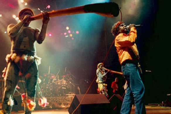 Yothu Yindi performing in 2008.
