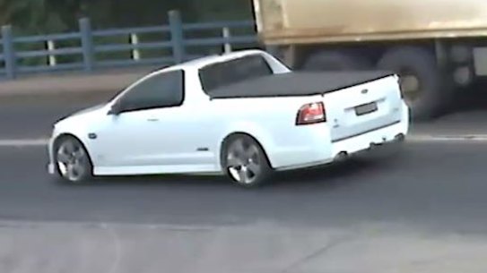 The white Holden ute police are looking for.