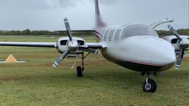 Cash and cannabis were found in the light plane that landed in Redcliffe last week.