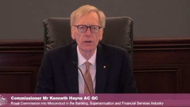 Commissioner Kenneth Hayne as he challenged ASIC chief James Shipton's "self-referential" suggestions.