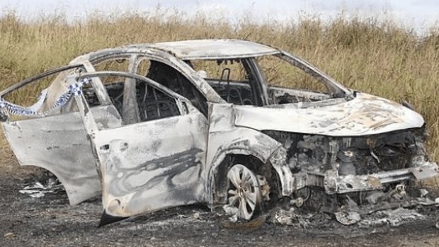The stolen Honda H-V SUV connected to Thor Morgan’s killing was also later found burnt out.