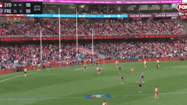 Swans’ pursuit of an 11th straight win decided by kick after the siren