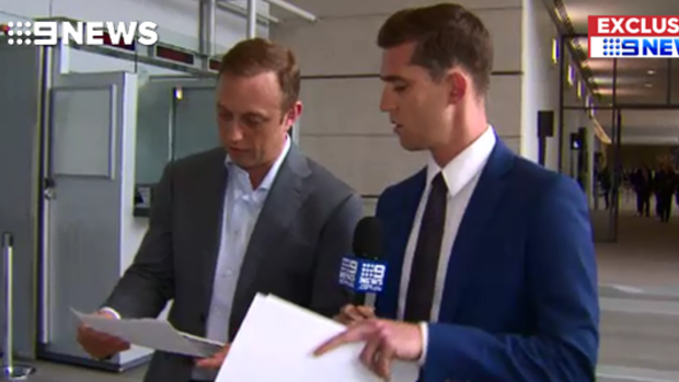 Health Minister Steven Miles confronted by Nine with the leaked email.