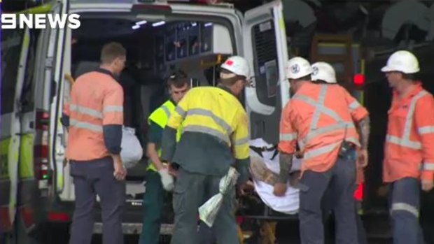 One man was in a serious condition at the scene of a workplace accident in Broadbeach.