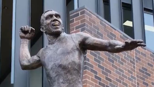 The Adam Goodes statue was unveiled on Friday.