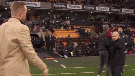 Emma Hayes pushes Jonas Eidevall after the League Cup final.