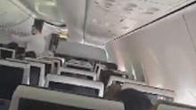 Video shot from aboard the Flydubai flight subjected to an attempted hijacking.