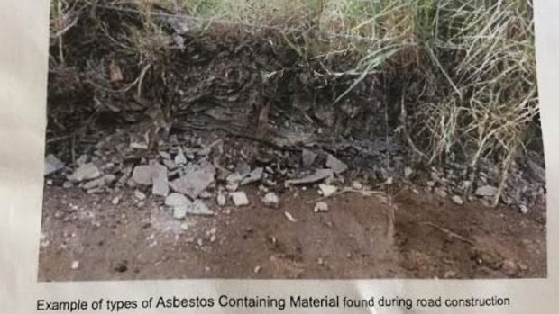 An example of asbestos containing material on a road project