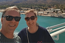 Libby and her husband have been living at sea for three years.