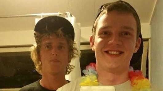 Surfers Paradise stabbing victim Raymond Harris (left) and his friend Bradley O'Neill (right) who paid tribute to him.