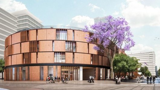 An artist's impression of the new multi-storey primary school being built on the Parramatta Public School site.