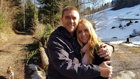 Troy and Christine Thornton's last photo together before the Victorian firefighter died at a euthanasia clinic in Switzerland.
