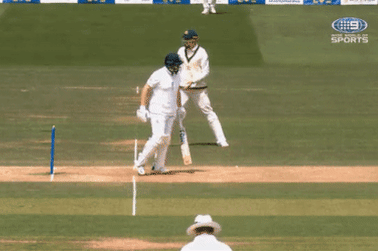 THAT moment: Jonny Bairstow was controversially run out.