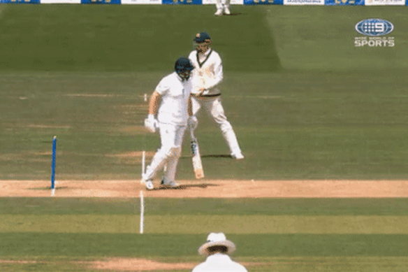 The moment Bairstow was controversially stumped.