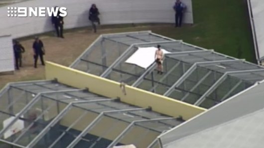 One of the prisoners on top of the Wacol facility.