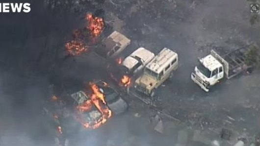 Scenes from the Bunkers Hill fire near Ballarat.