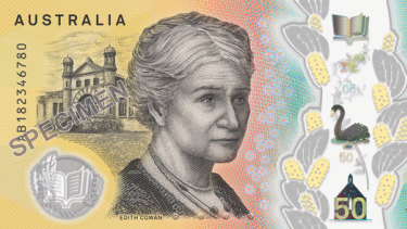 Edith Cowan on the new $50 note.