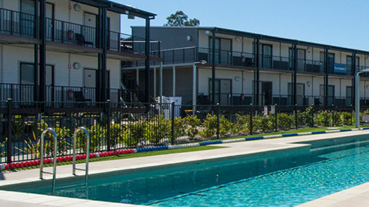 Homeground Villages in Gladstone is usually used for workforce accommodation, but Queensland is considering using places like this for COVID quarantine.