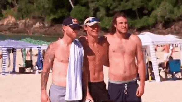 England players are taking a break from their Ashes preparations at Noosa.