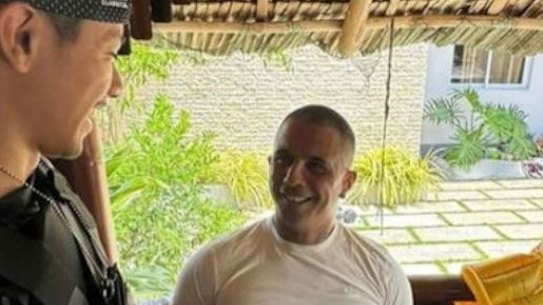 An image of Gregor Johann Haas circulating in Indonesian media. The Australian citizen was arrested on Wednesday.