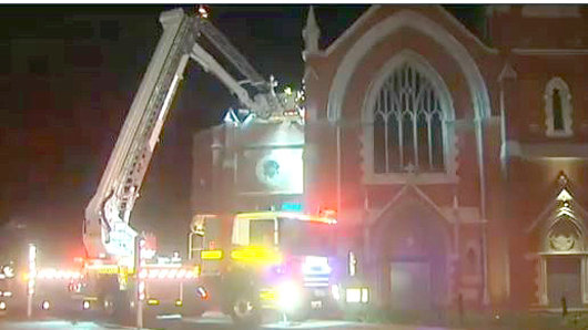 DFES rushed to the church in Subiaco where tiles were falling off the roof.