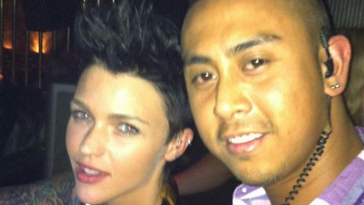 William Cabantog pictured with Ruby Rose. 