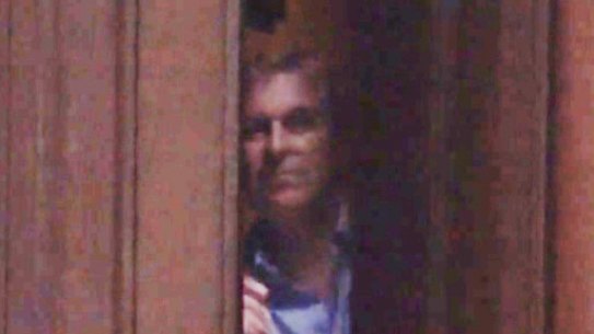 Video has emerged showing Prince Andrew peering out from behind the door of convicted sex offender Jeffrey Epstein's Manhattan mansion in 2010.