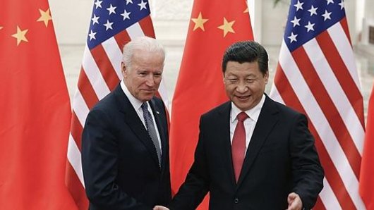 Chinese President Xi Jinping with then US Vice-President Joe Biden.