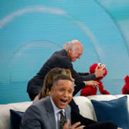 Larry David’s madcap press tour sees him smother Elmo and swear about Swift