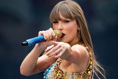 Taylor Swift performs at Wembley Stadium on Eras Tour.