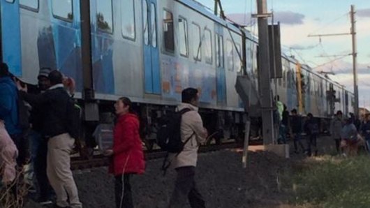 Passengers who were stranded on the Werribee train for three hours. 