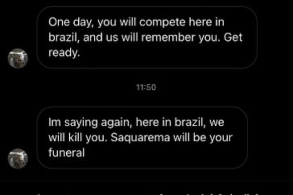 Ethan Ewing re-posted a death threat from a surfing fan.